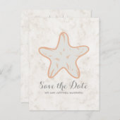Orange Rusticus Starfish Save the Date Postkarte (Vorne/Hinten)