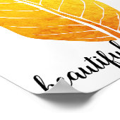 Orange Rustikale Blätter Natur Liebe Art Paint Poster (Ecke)