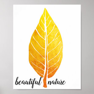 Orange Rustikale Blätter Natur Liebe Art Paint Poster