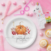 Orange rustikale Kürbis Babydusche Pappteller (Party)