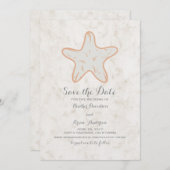 Orange Rustikale Starfish Save the Date einladen (Vorne/Hinten)