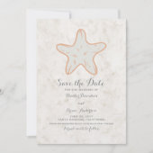 Orange Rustikale Starfish Save the Date einladen (Vorderseite)