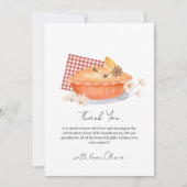 Orange Rustikale Süsse Pie Blume Fall Baby Dusche Dankeskarte (Vorderseite)