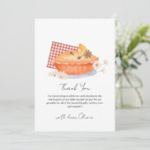 Orange Rustikale Süsse Pie Blume Fall Baby Dusche Dankeskarte (Stehend Vorderseite)