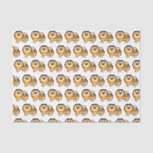Orange Sable Pomeranian Süßer Cartoon-Hund-Muster Seidenpapier