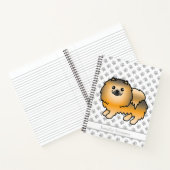 Orange Sable Spitz Cartoon Dog & Custom Text Notizblock (Innenseite)