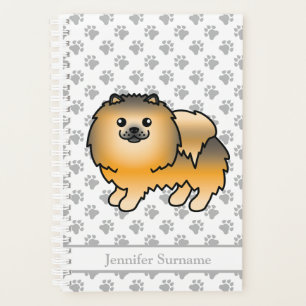 Orange Sable Spitz Cartoon Dog & Custom Text Planer
