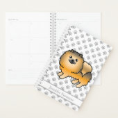 Orange Sable Spitz Cartoon Dog & Custom Text Planer (Anzeige)