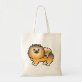Orange Sable Spitz Dog Illustration Design Tragetasche (Vorne)