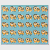 Orange Sable Spitz Dog Muster auf blau Geschenkpapier (Flach)