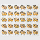 Orange Sable Spitz Niedlich Cartoon Dog Muster Geschenkpapier (Flach)