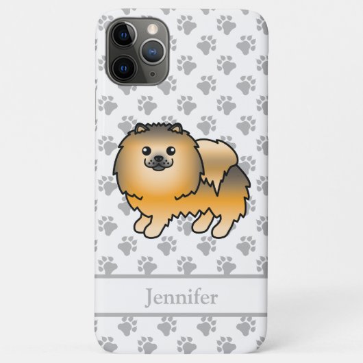 Orange Sable Spitz Niedlich Cartoon Dog & Name Case-Mate iPhone Hülle (Rückseite)