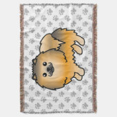 Orange Sable Spitz Niedlich Cartoon Dog & Paws Decke (Vorderseite Vertikal)