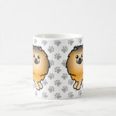 Orange Sable Spitz Niedlich Cartoon Dog & Paws Kaffeetasse (Mittel)