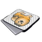 Orange Sable Spitz Niedlich Cartoon Dog & Paws Laptopschutzhülle (Vorne Knopf)