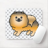 Orange Sable Spitz Niedlich Cartoon Dog & Paws Mousepad (Mit Mouse)