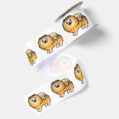 Orange Sable Spitz Niedlich Cartoon Dog Satinband (Rückseite)