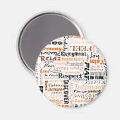 Orange Sacral Chakra positive Bejahungen Magnet (Vorderseite/Rückseite)