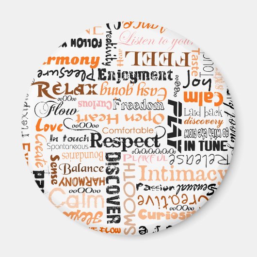 Orange Sacral Chakra positive Bejahungen Magnet (Vorne)