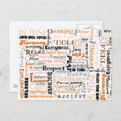 Orange Sacral Chakra positive Bejahungen Postkarte (Vorne/Hinten)