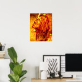 Orange Sadness Aquarellmalerei Poster (Heimbüro)