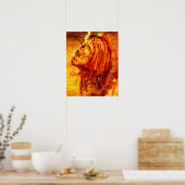Orange Sadness Aquarellmalerei Poster (Küche)