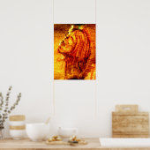 Orange Sadness Aquarellmalerei Poster (Küche)