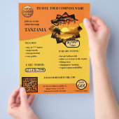Orange Safari Reisevorlage Flyer (Hand)