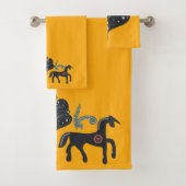 Orange Saffron und skandinavisches Muster Badhandtuch Set (Insitu)