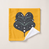 Orange Saffron und skandinavisches Muster Badhandtuch Set (Waschlappen)