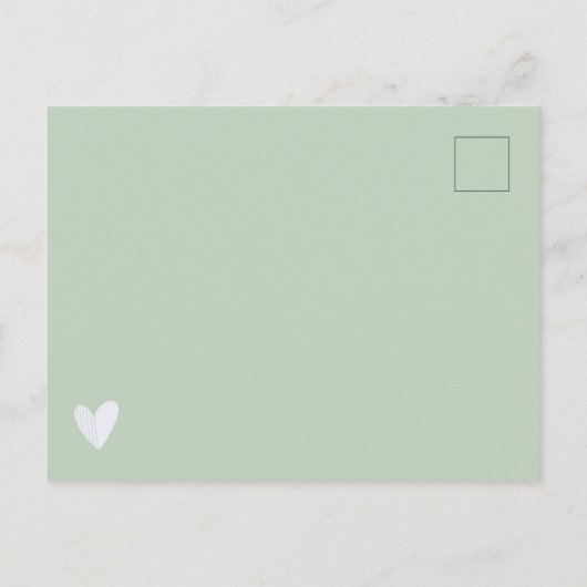 Orange Sage Green Moderne Typografie Save the Date Ankündigungspostkarte (Rückseite)