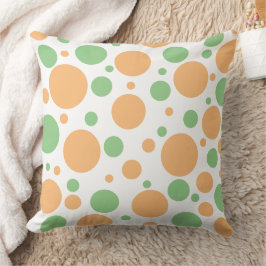 Orange Sage Green Polka Dots Kissen