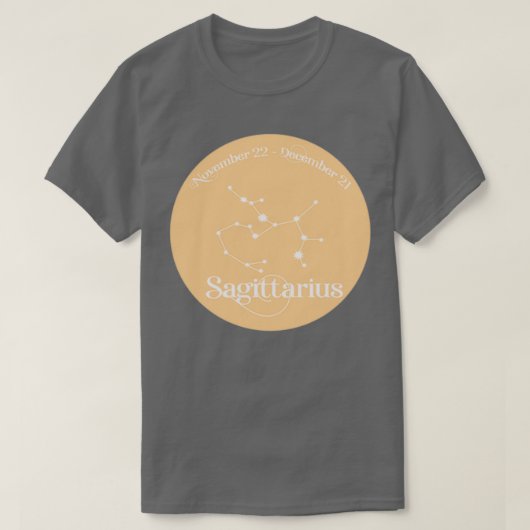 Orange Sagittarius Konstellationen T-Shirt (Design vorne)