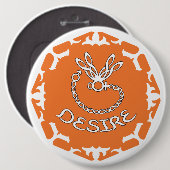 Orange Sakral-Chakra "Verlangen" Libelle weißer Hi Button (Vorne & Hinten)