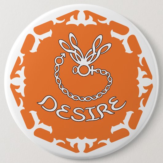 Orange Sakral-Chakra "Verlangen" Libelle weißer Hi Button (Vorderseite)