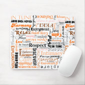 Orange sakrale Chakra Positiv-Bestätigungen Mousepad (Mit Mouse)