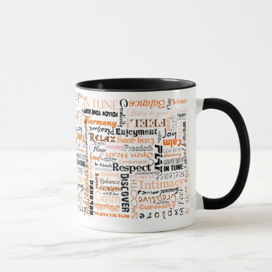 Orange sakrale Chakra Positiv-Bestätigungen Tasse (Rechts)