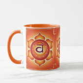 Orange sakraler Chakra Rüttler-Druck-Entwurf Tasse (Links)