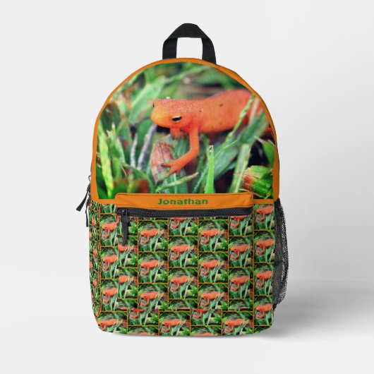 Orange Salamander Personalisiert Bedruckter Rucksack (Vorderseite)