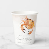 Orange Sand Coastal Crab Nautisches Brautparty Pappbecher (Rückseite)