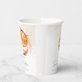 Orange Sand Coastal Crab Nautisches Brautparty Pappbecher (Links)