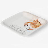 Orange Sand Coastal Crab Nautisches Brautparty Pappteller (Gewinkelt)