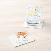 Orange Sand Coastal Crab Nautisches Brautparty Rechteckiger Pappuntersetzer (Vor Ort)