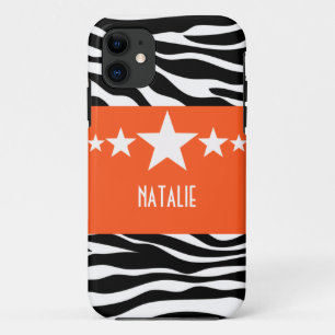 Orange Sassy Star Zebra BT iPhone 5 Fall Case-Mate iPhone Hülle