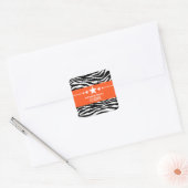 Orange Sassy Star Zebra Buchzeichen Stickers (Umschlag)