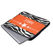 Orange Sassy Star Zebra Laptop Sleeve (Vorne Knopf)