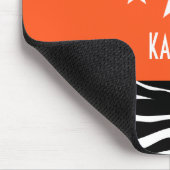 Orange Sassy Star Zebra Mousepad (Ecke)