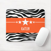 Orange Sassy Star Zebra Mousepad (Mit Mouse)