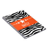 Orange Sassy Star Zebra Notebook Notizblock (Rechte Seite)