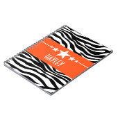Orange Sassy Star Zebra Notebook Notizblock (Linke Seite)